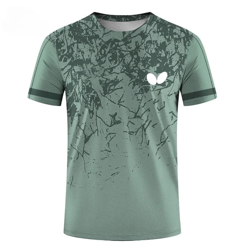 Men's T-shirt Quick Drying Sport Tennis Clothes Fashion 3D Printing Badminton Uniforms Women Training T Shirt Men's Tops Tees L