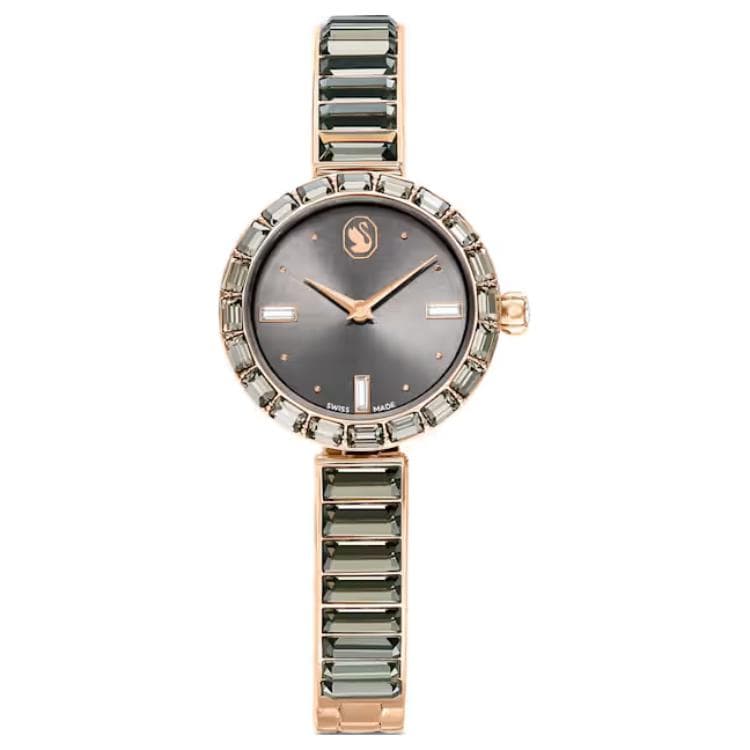 Swarovski Matrix Bangle Series Watch Quartz Movement Imitation Crystal Strap 25Mm Gray Dial Women watches 5679887 Gray Dial