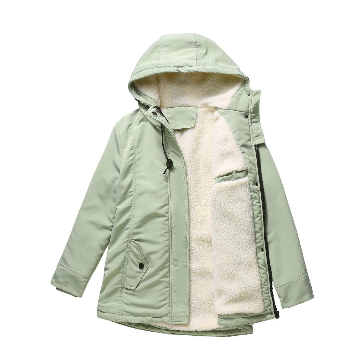 Parka Coat Autumn and Winter Lamb Velvet Cotton Coat Women's Thickened Velvet Cotton Coat Women's Casual Hooded Coat 5XL