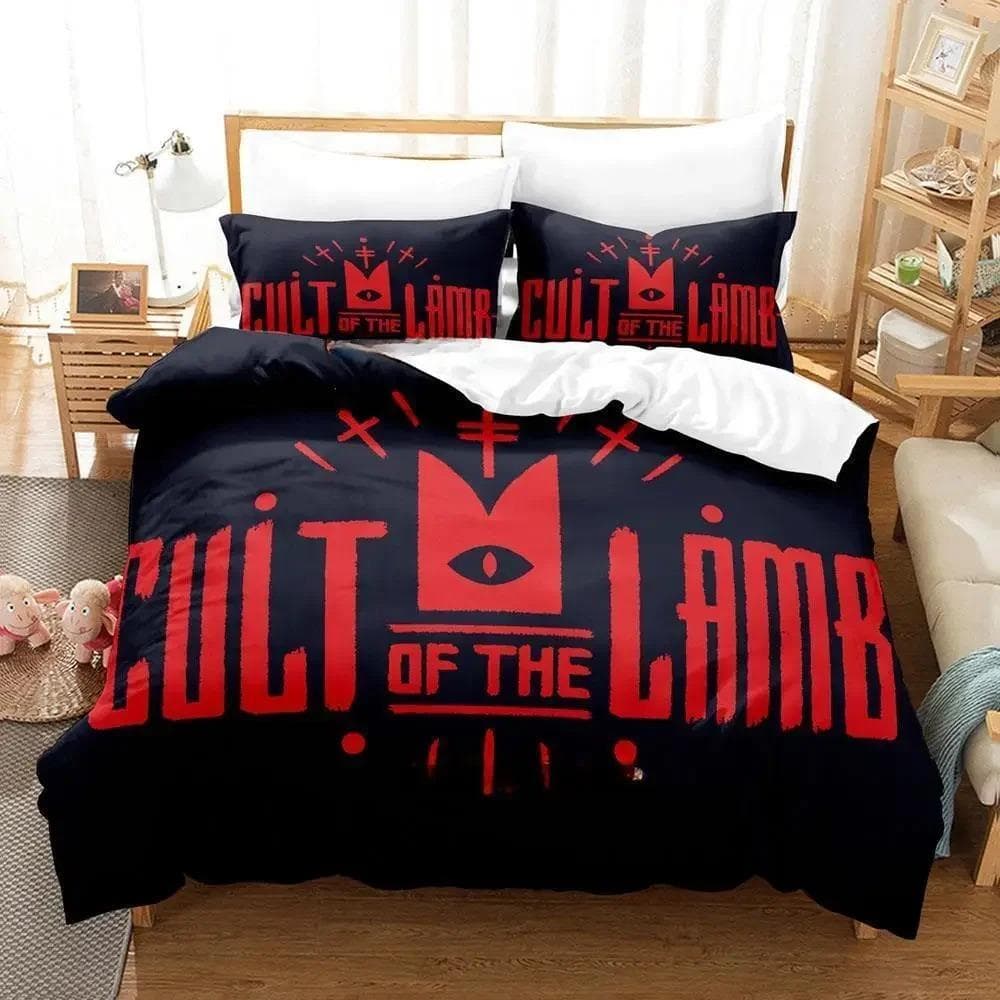 Cult Of The Lamb Bedding Set Single Twin Full Queen King Size Bed Adult Kid Bedroom Duvetcover 3D Print Anime Bed Sheet EU Double 200x200cm
