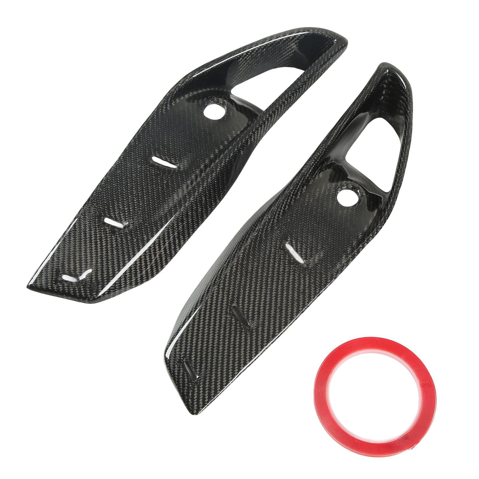 2PCS Fog Light Frame Bright Black Carbon Fiber Colorfast Tough Scratch Resistant Replacement for