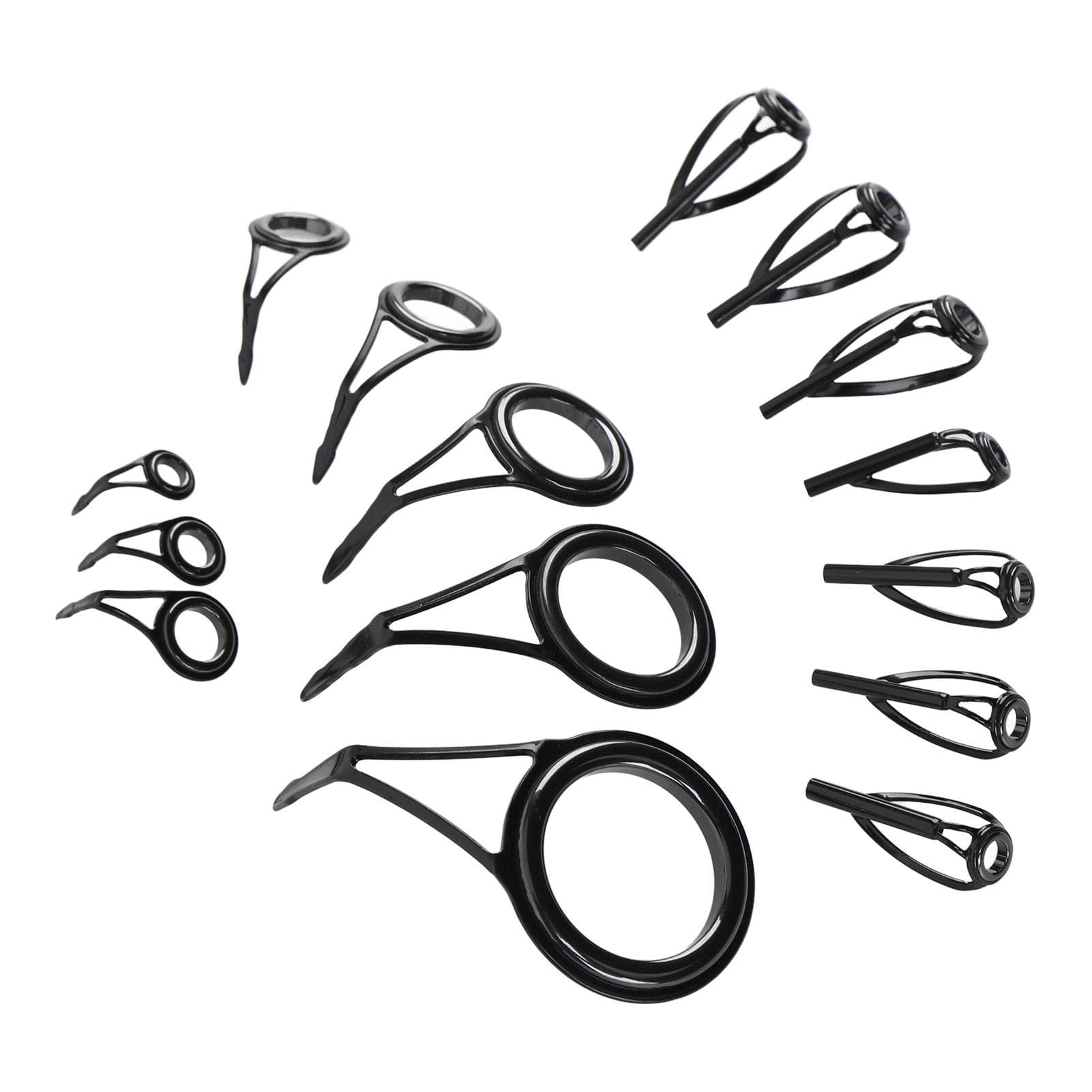 25PCS Fishing Rod Tip Repair Kit Stainless Steel Ceramic Ring Guide Tips Replacement Kit for Sea