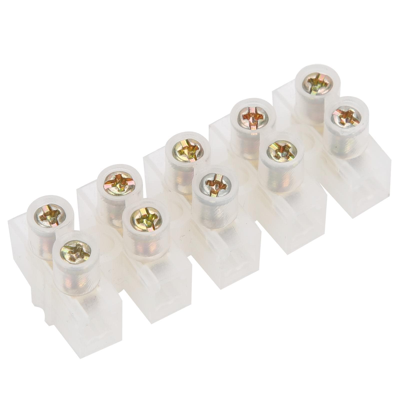 20Pcs Terminal Block Strip FlameRetardant ThroughType Wire Connector 10A Industrial