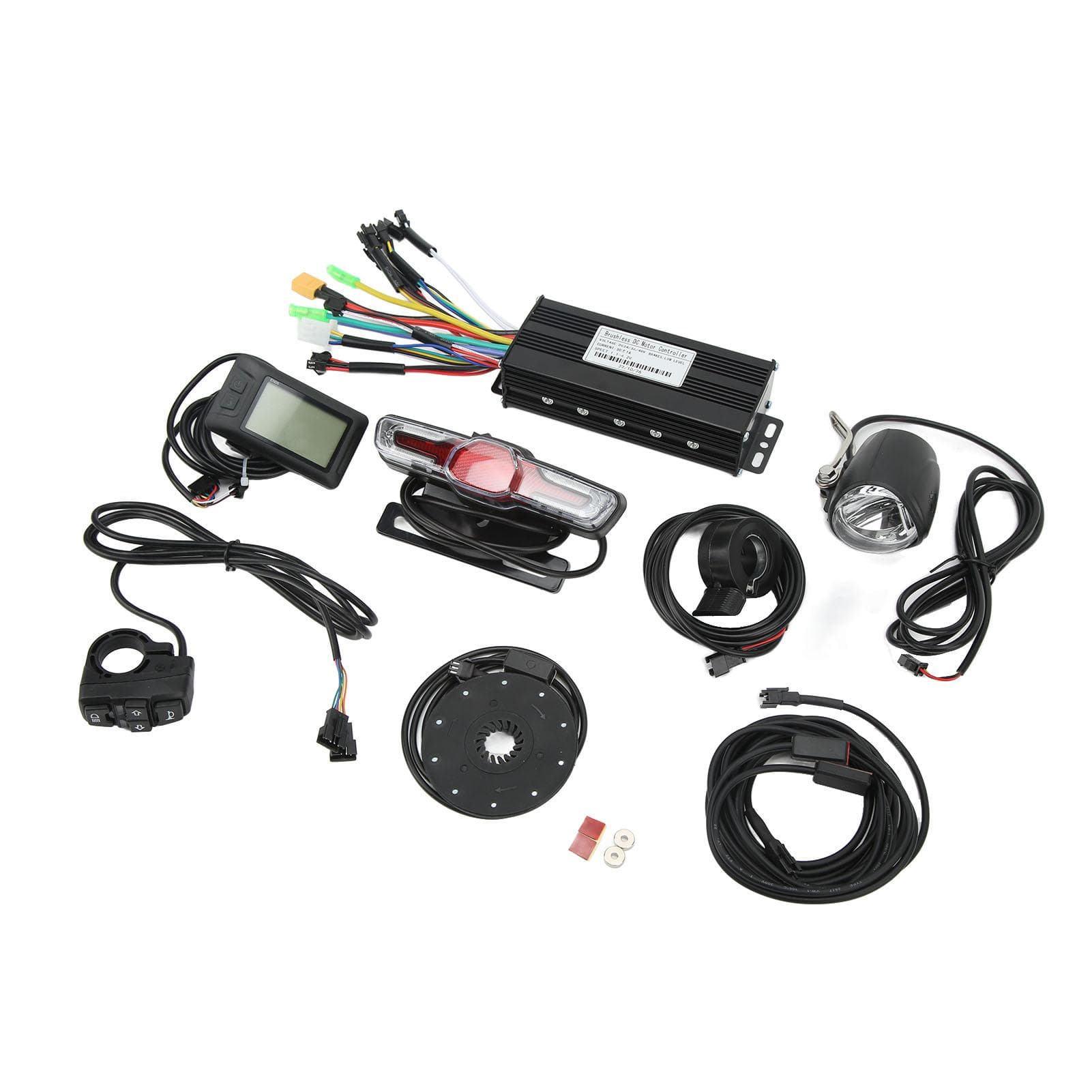 Electric Bike 30A 24V 36V 48V 3 Modes Controller EN05 Panel with Front Tail Lamp Thumb Throttle for