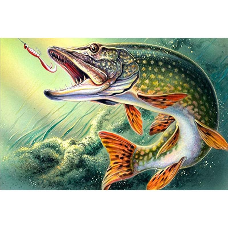 5D Diy Daimond Painting Full Fishing Pictures Rhinestones Diamant Mosaic Diamond Embroidery 20X30