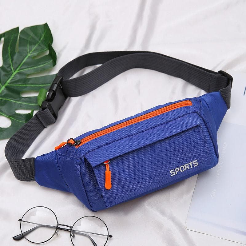 Men's Multifunctional Waist Bag Sports Running Mobile Phone Belt Bag Lightweight Waterproof Wear-resistant Chest Bag One Size dark blue