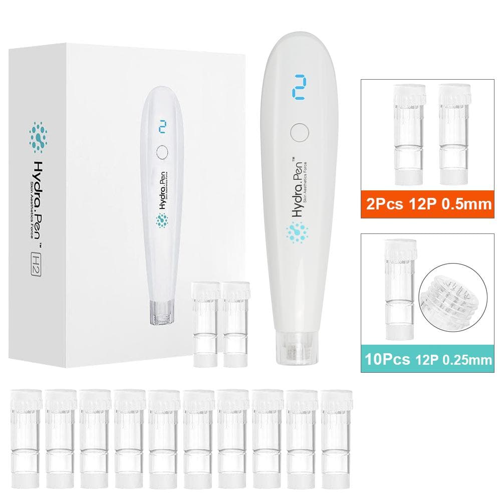 Hydra Pen H2 Wireless Professional Microneedling Pen Hydrapen Hydra Roller Pen Automatic Serum Applicator With 10pcs Cartridges H2 with 10pcs 0.25mm