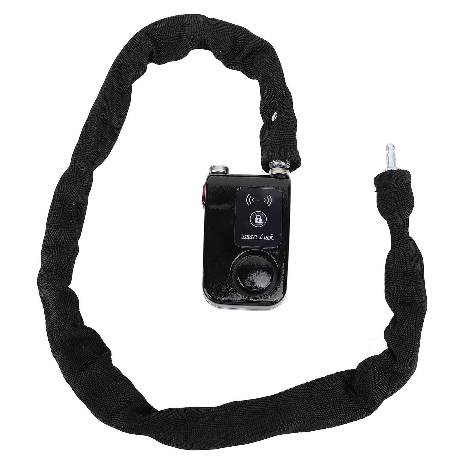 BT Vehicle Chain Lock Water Proof APP Control Vibration Warning Smart Anti Theft Lock for Electric black