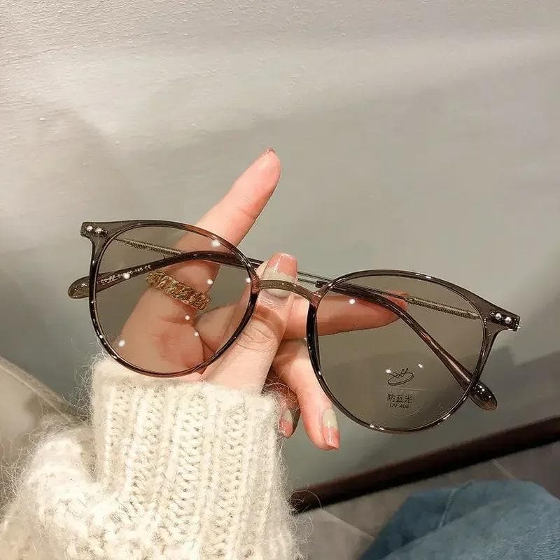 Ladies Anti Blue Light Photochromic Glasses Myopia Sunglasses Diopter 0 To -6 0 Outdoor Smart Changing Color -4