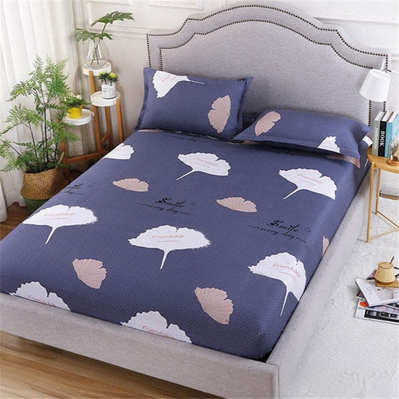 (Without Pillowcase)Fitted Sheet Mattress Cover with All-around Elastic Rubber Band Non Slip Dustproof Bed Sheet 180x220cm