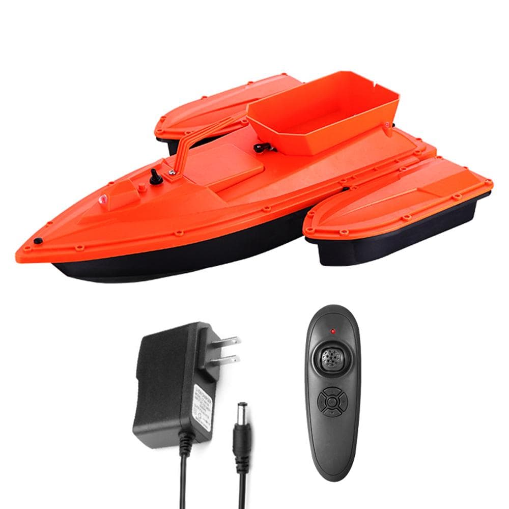 Fishing Bait Boat 500m Remote Control Bait Boat Dual Motor Fish Finder 1.5KG Loading Support US Plug orange