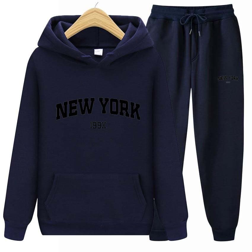Tracksuit 2 Pieces Set 199X New York Print Sweatshirt Hoodies Sweatshirt+Pants Suit Hoodie Sportswear Jogging Men's Sets 3XL