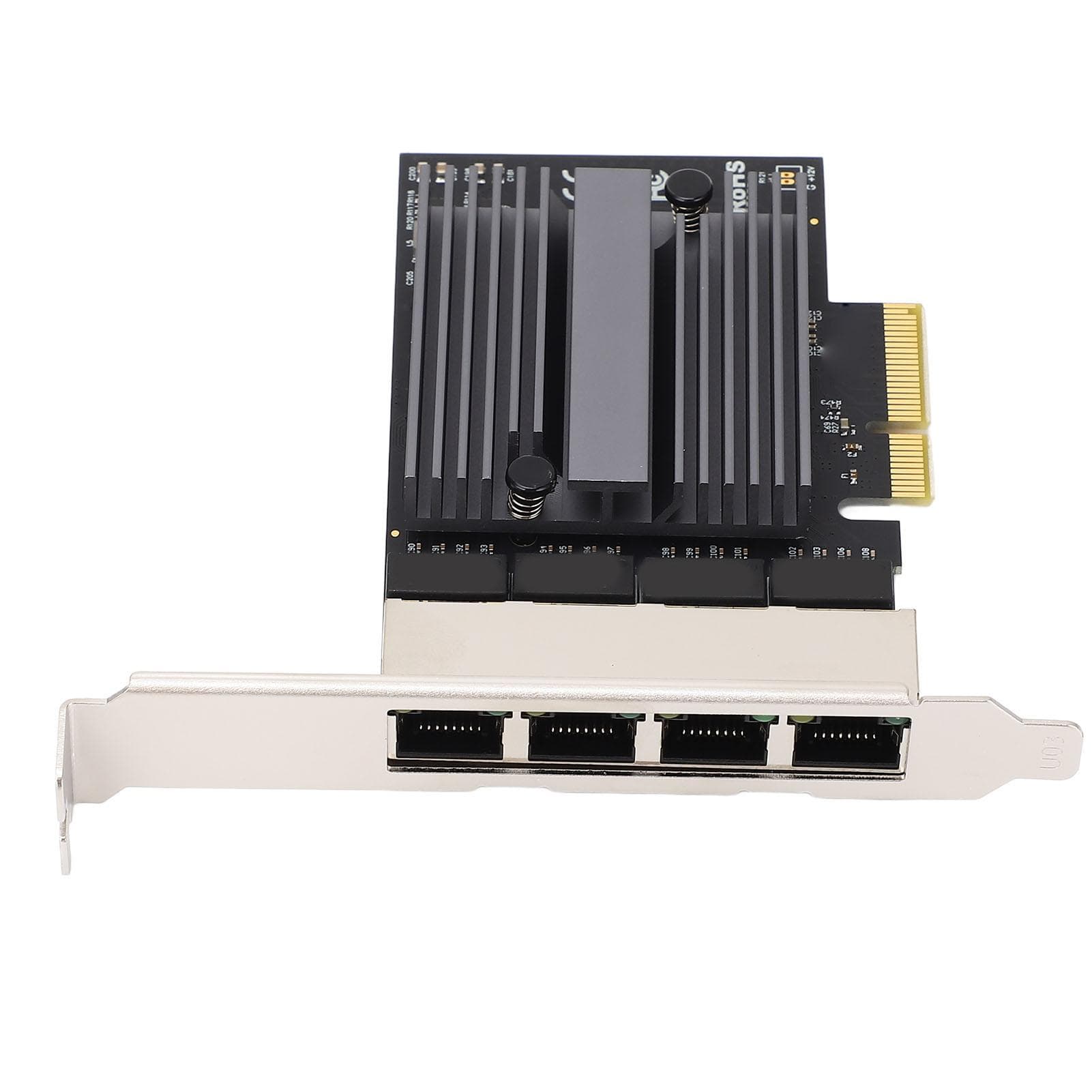 4 Port Gigabit Ethernet Card 8 LED Indicators 2.5G Quad RJ45 Port NIC Card for Desktop Computer