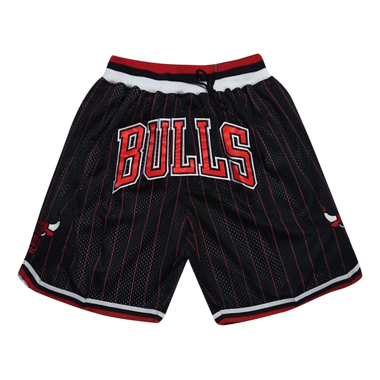 Bulls Retro Embroidered Drawstring Cropped Basketball Shorts Training Shorts S watermelon red