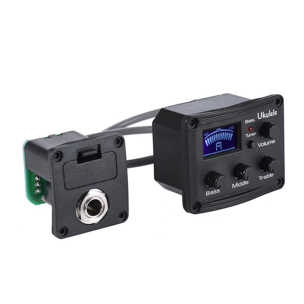 Ukulele Ukelele Uke Piezo Pickup Preamp 3-Band EQ Equalizer Tuner System with LCD Display