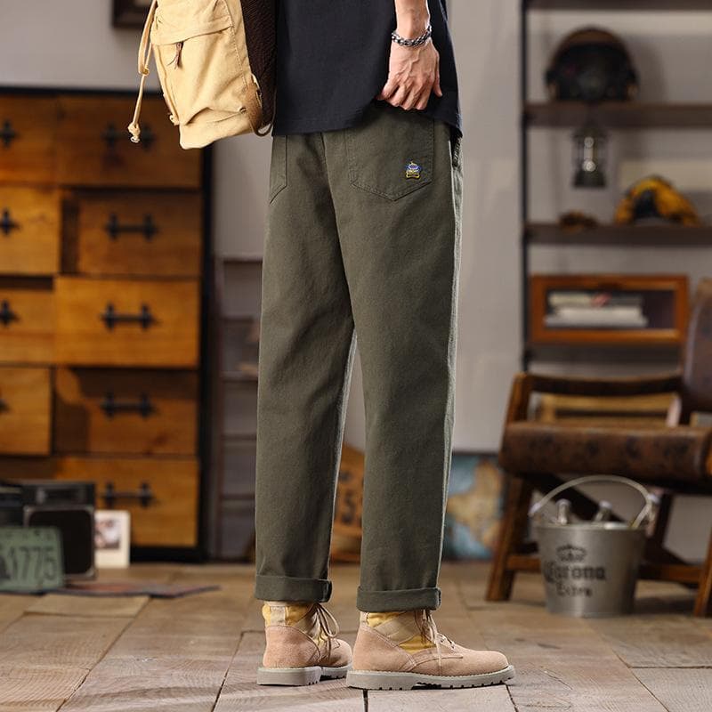 Work Pants for Men's Spring Khaki Loose Straight Narrow Version Wide-leg Pants for Women's Casual Long Trousers 3XL