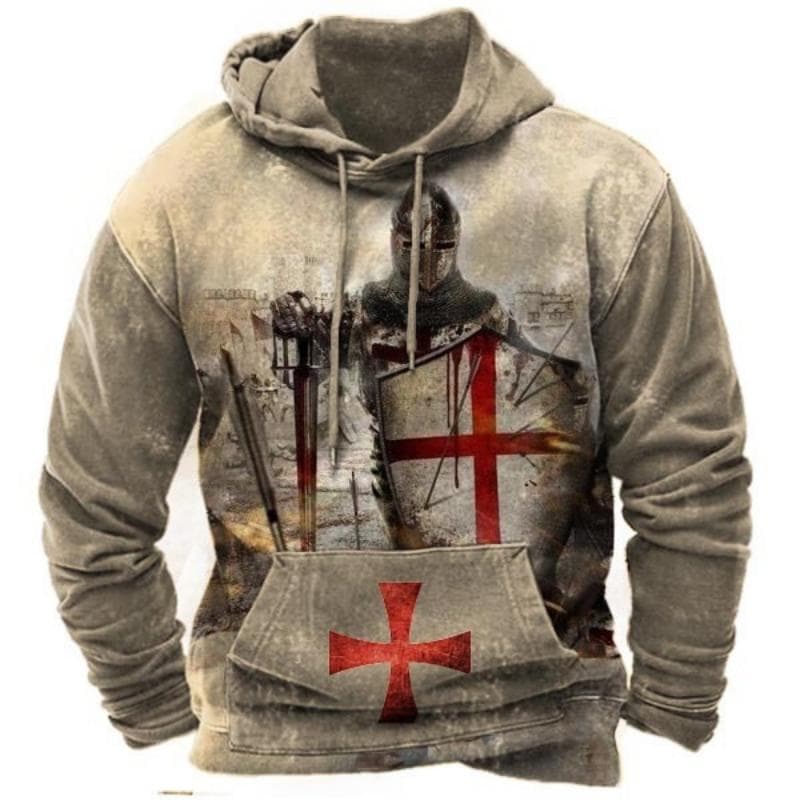 Men's Pullover Hoodie Sweatshirt Hooded Holy Knight Print Daily Sport Streetwear Designer Fall Clothing Clothing Hoodies for Men 2XL