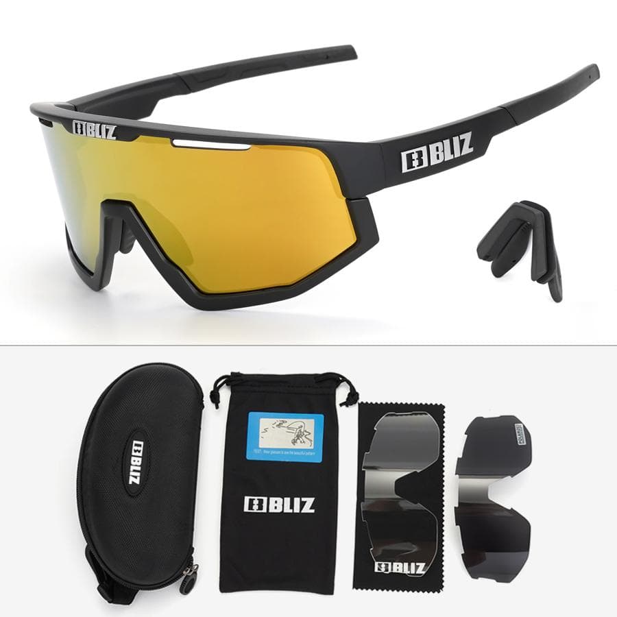 BLIZ Fusion Cycling Sunglasses with 3 Interchangeable Lenses for Road Mountain Bike Outdoor Sports