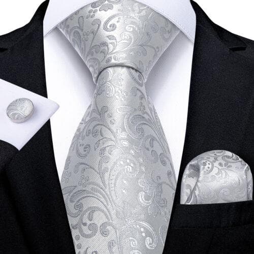 198 Colors Mens Silk Tie Black Blue Red Necktie Hanky Cufflinks Wedding 3PCS Set N-1169