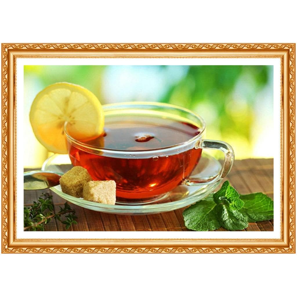 5D Picture Diamond Embroidery Lemon Tea Diy Diamond Painting Cross Stitch Patterns Round Needlework 20X30CM