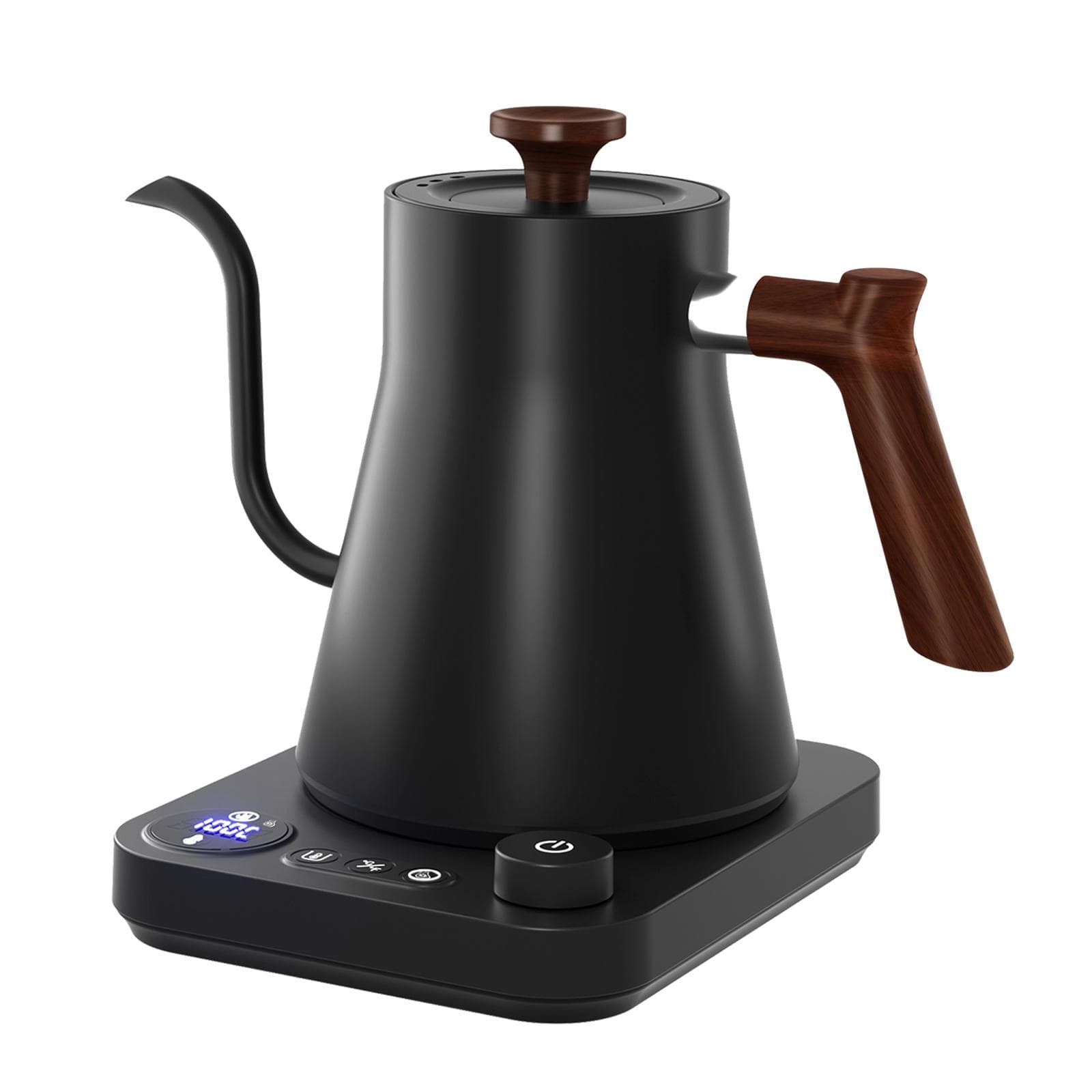 Electric Gooseneck Kettle 1200W Powerful and Fast Water Boiler Stainless Steel Inner NTC US Plug black