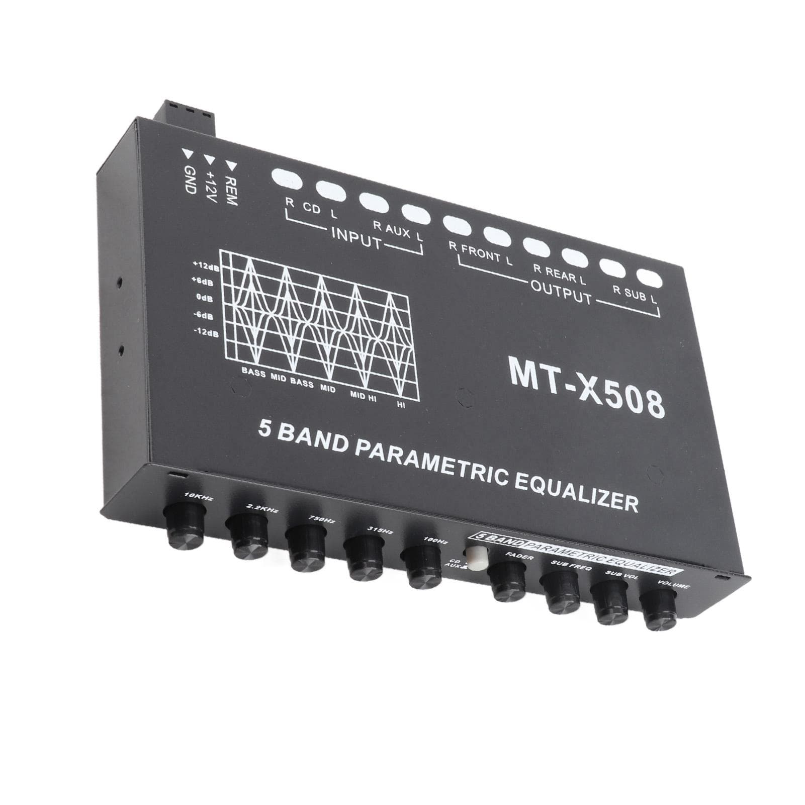 Car Audio Equalizer Adjustable 5 Bands Precise Tuning EQ Tuning Crossover Amplifier Graphic