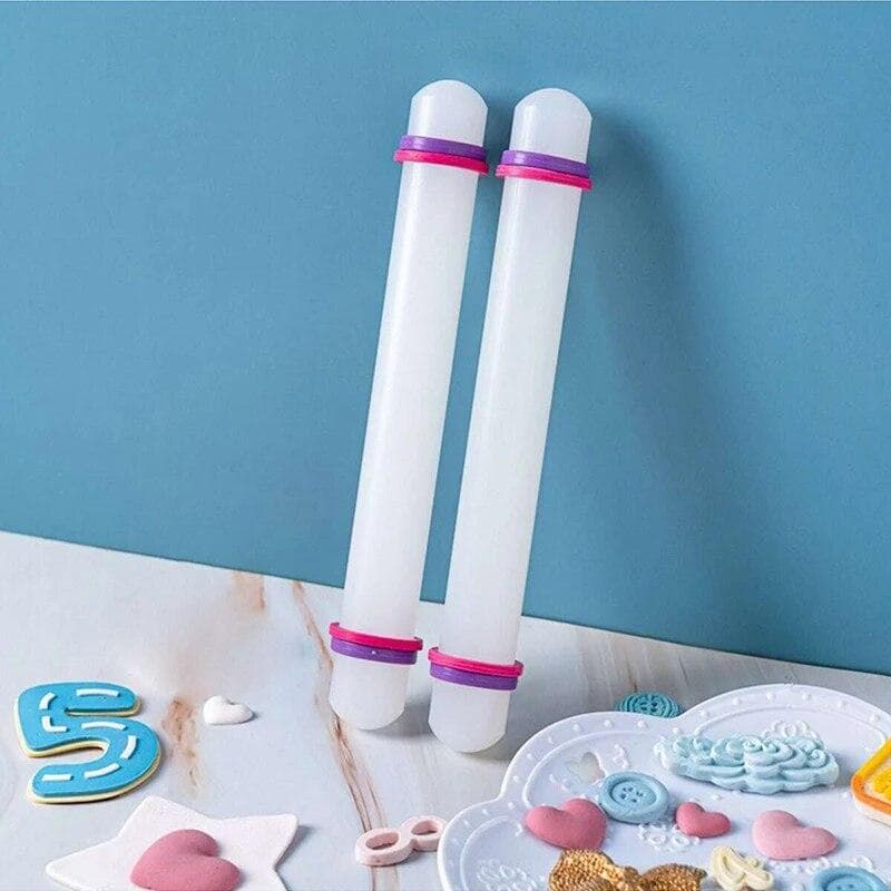 22cm Plastic Rolling Pin Kitchen Cake Baking Tool PP Non Stick Surface Stick Circled Household Sugar Dough Rolling Machine TMZ white
