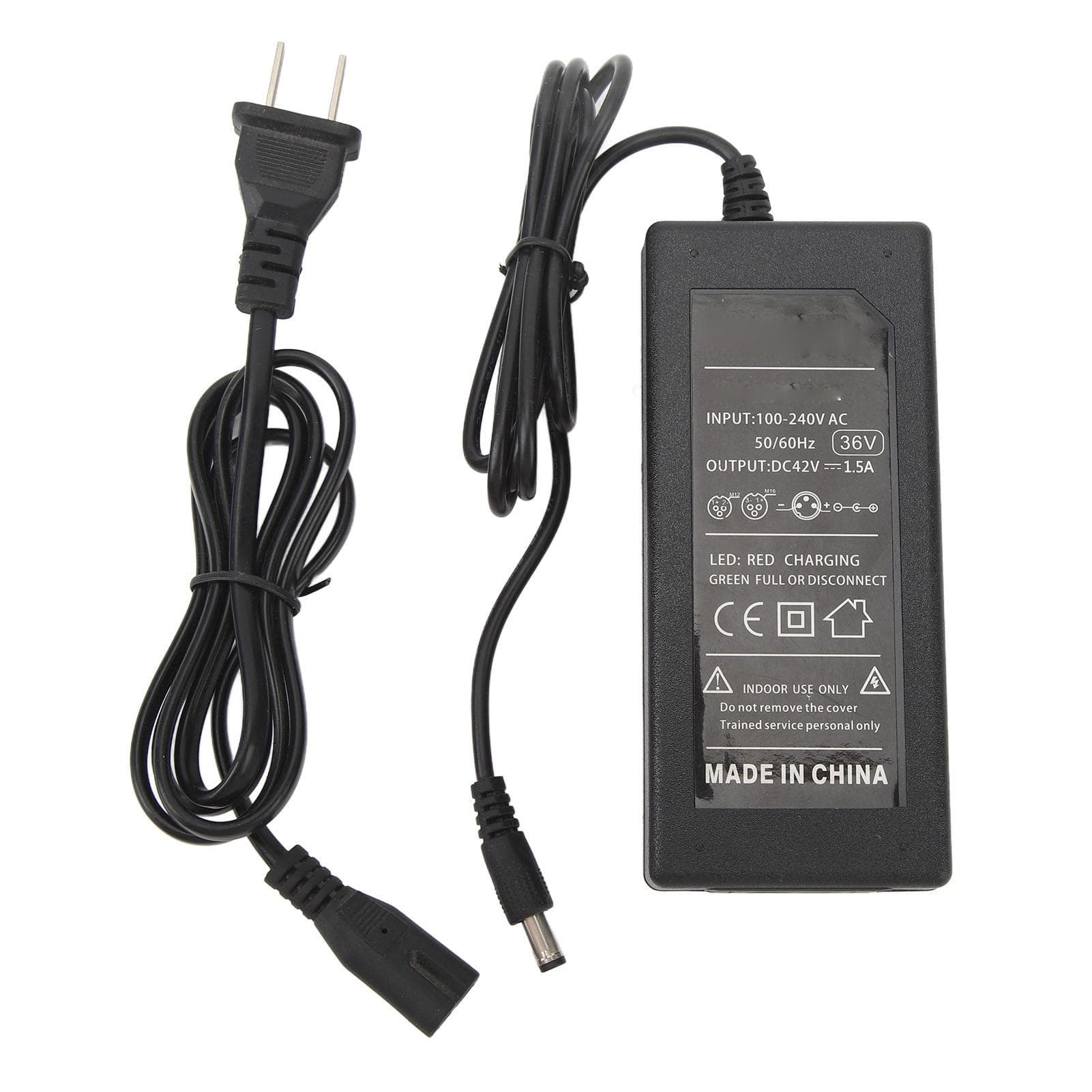 Lithium Battery Charger 42V 1.5A DC Head Charger for Electric Bike Scooter