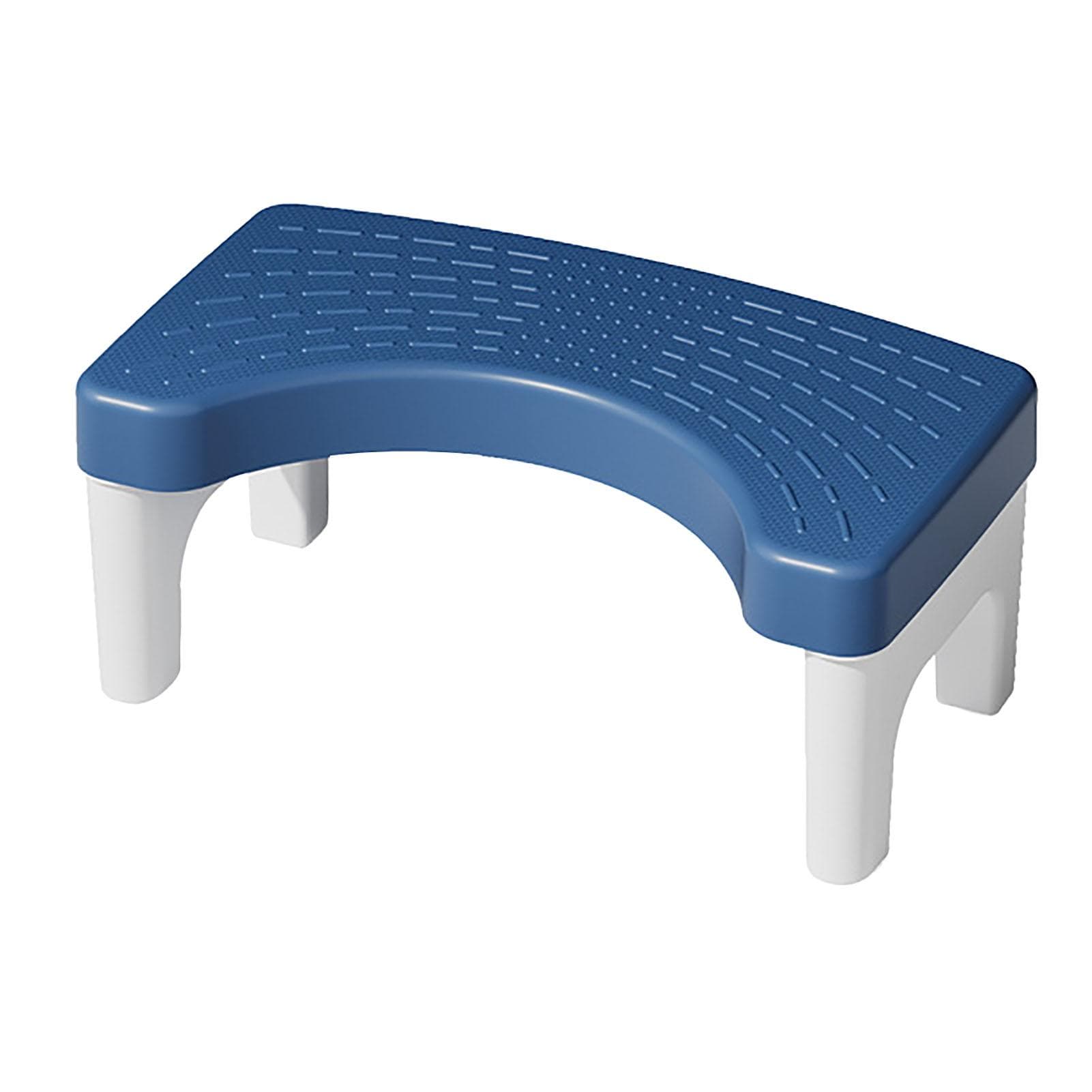 Toilet Stool Poop Stool for Squatting Posture Bathroom Thick Portable Potty Stool Anti Slip for navy blue