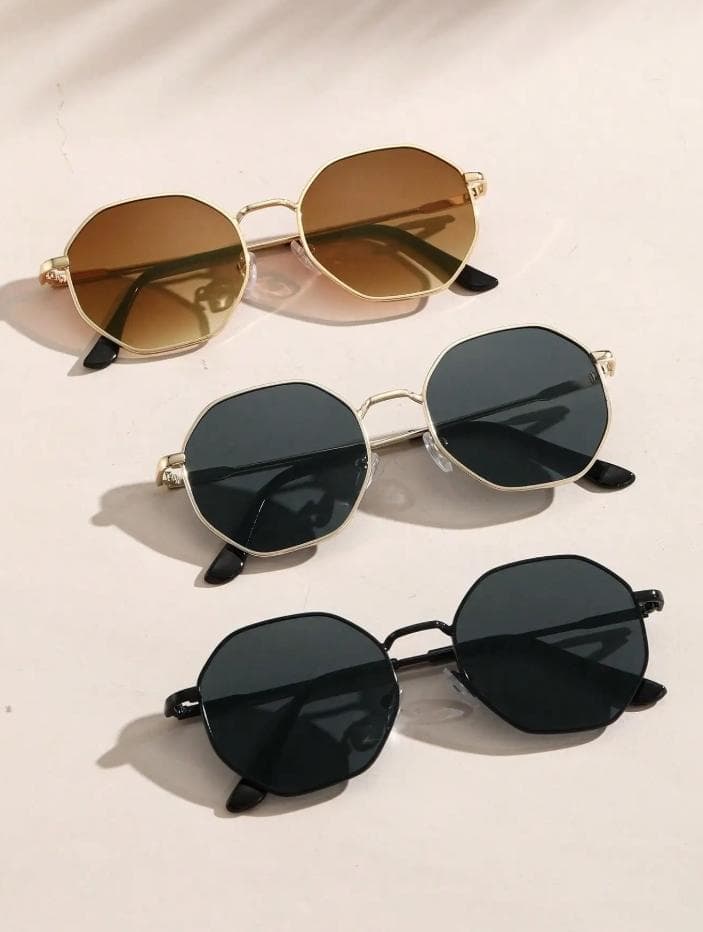 1/2 Pcs Metal Geometric Round Frame Fashion Sunglasses For Vacation Decors Photo Props