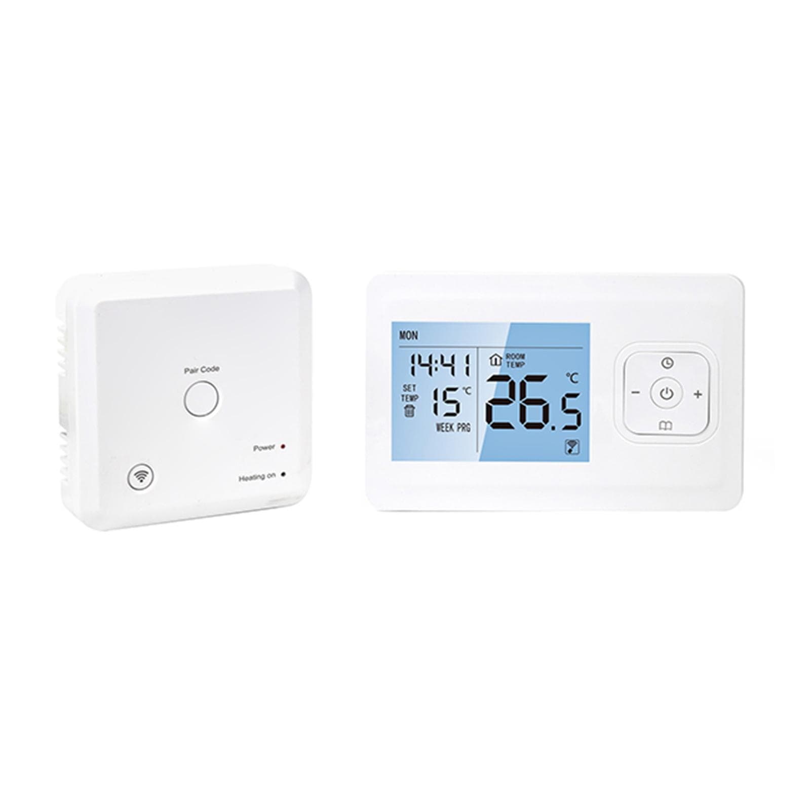 Wi-Fi Smart Thermostat Wireless Programmable Thermostat with RF Receiver Tabletop Wall-Mounted white