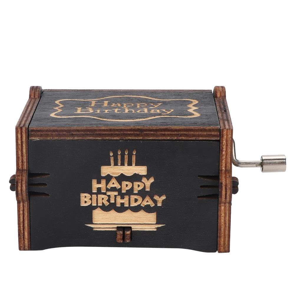 Hand Crank Black Color Mechanical Music Box Birthday Gift Home Decor (Tybe E)