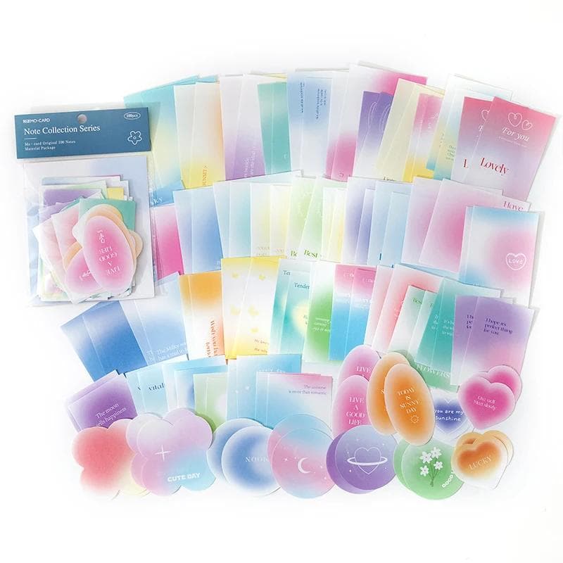 Journamm 100pcs/pack Vintage Memo Paper Set DIY Scrapbooking School Supplies Decor Junk Journal Marking Stationery Notes Paper