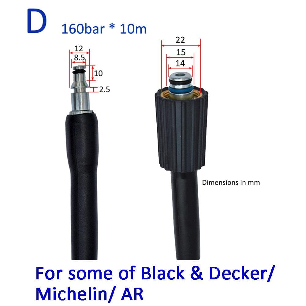 10m High Pressure Washer Hose Carwash Water Cleaning Hose Extension Hose Cord Pipe for Bort HAMMER Huter Bosch Daewoo Sterwins