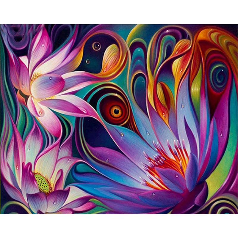 Rhinestone Painting Crystal Abstract Lotus Home Decor DIY Diamond Painting 5D Cross Stitch 20X30CM