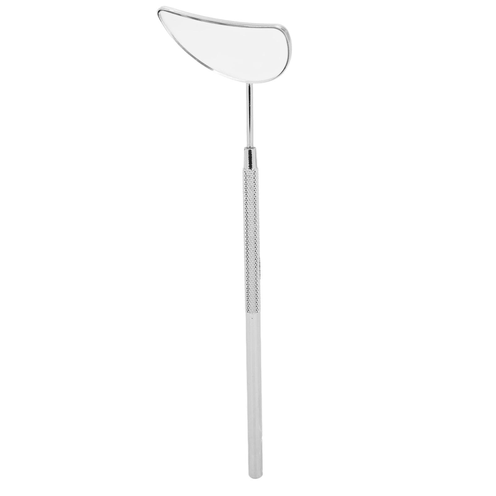 Eyelash Extension Mirror Detachable Handle Moon Shaped Stainless Steel Eyelash Makeup Mirror Pink silver