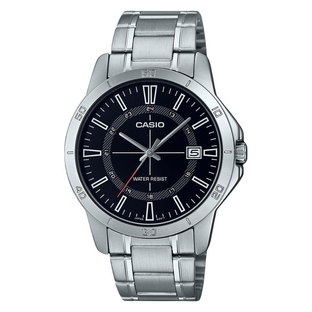 Casio Standard Analog Stainless Steel Black Dial Quartz MTP-V004D-1C Men's Watch black