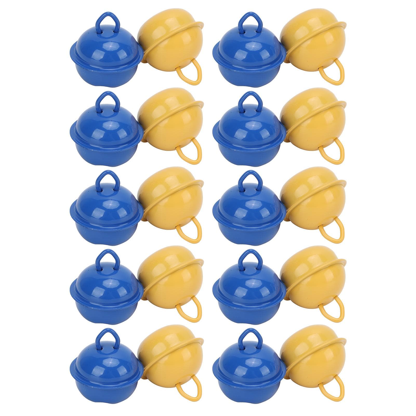 20Pcs Jingle Bells Approx 0.9in Yellow and Blue Durable Eco Friendly Christmas Bell for Party