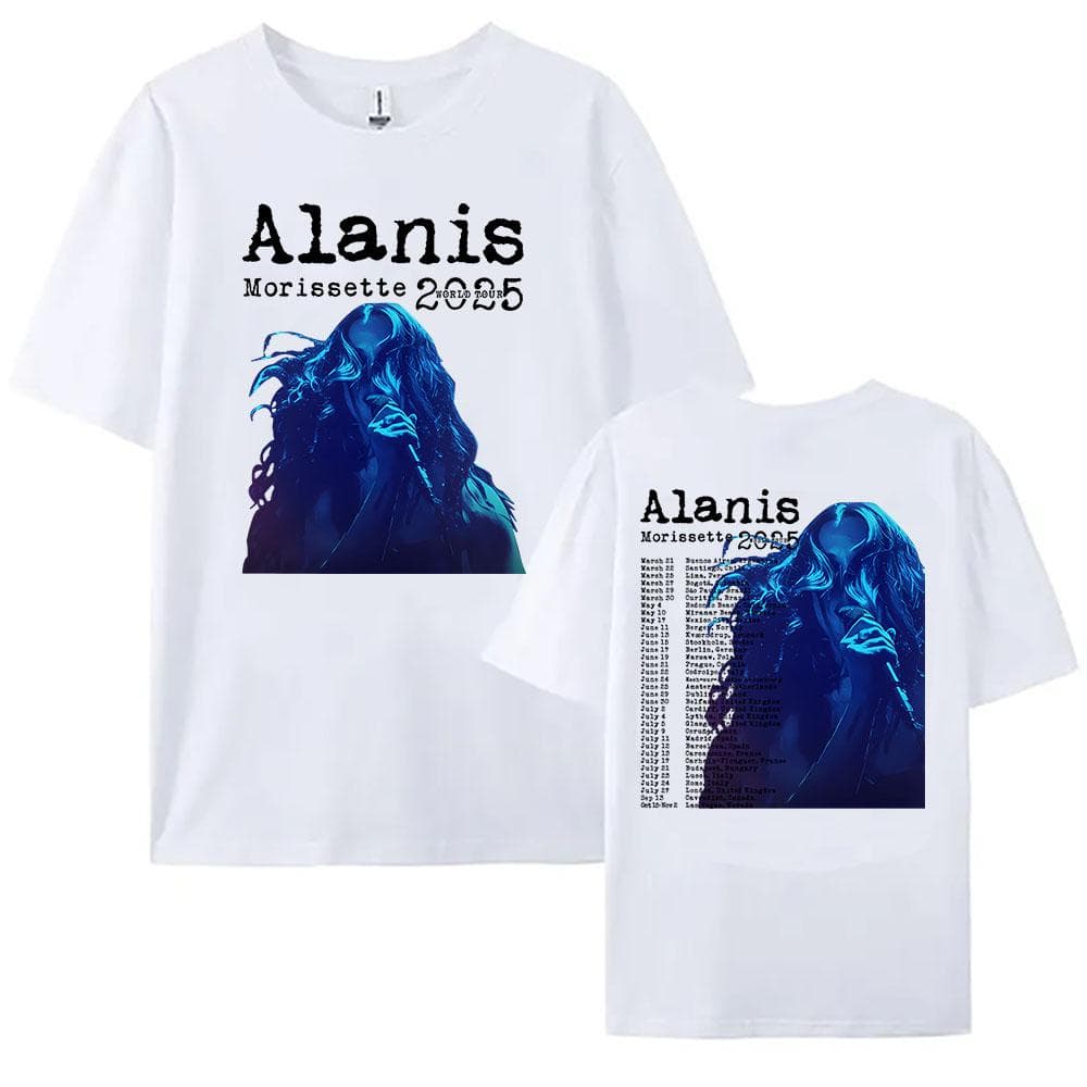 Alanis Morissette 2025 World Tour T-shirt Short Sleeve O-neck Women/Men Tshirts Streetwear Hip Hop Unisex Tees Cotton Tops M