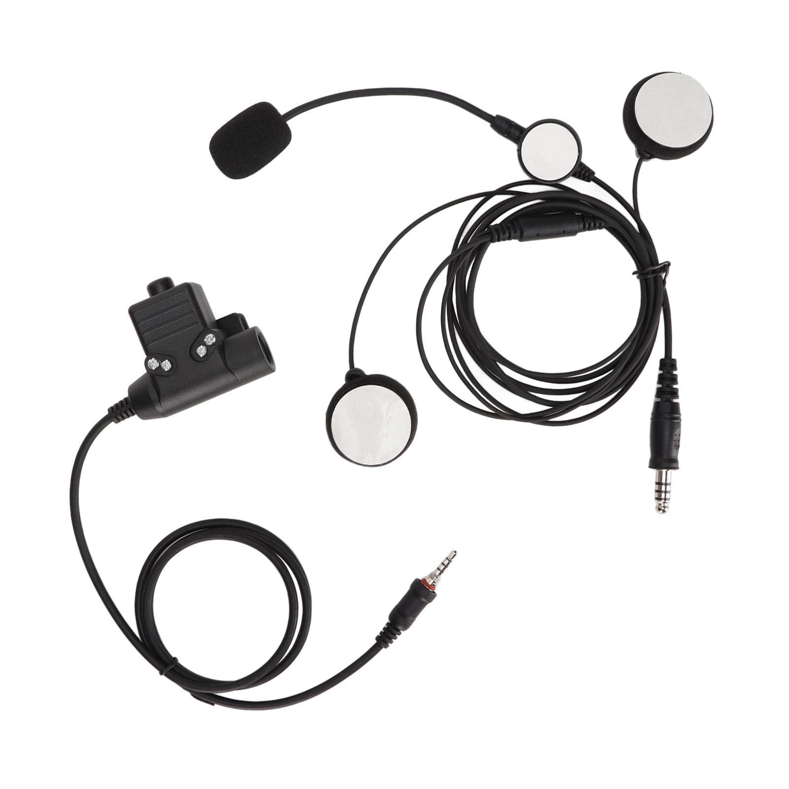 Helmet Headset 7.1mm Plug Stereo Bilateral Motorcycle Headphone with U94 PTT for Yaesu Vertex VX‑6R