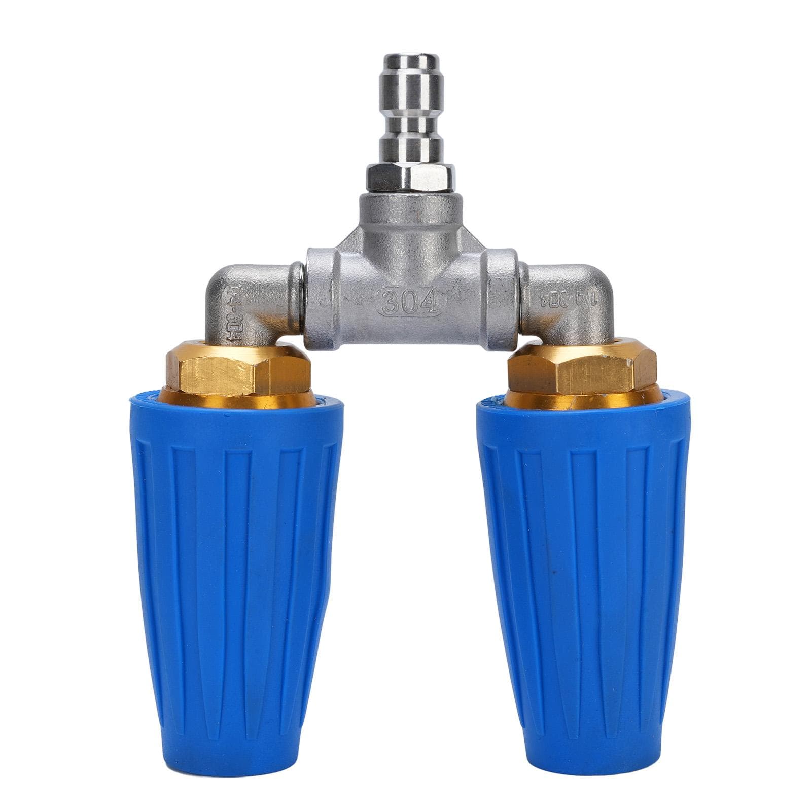 Pressure Washer Double Turbine Nozzle 1/4 Inch Stainless Steel 4000psi Double Rotating Turbo Nozzle blue