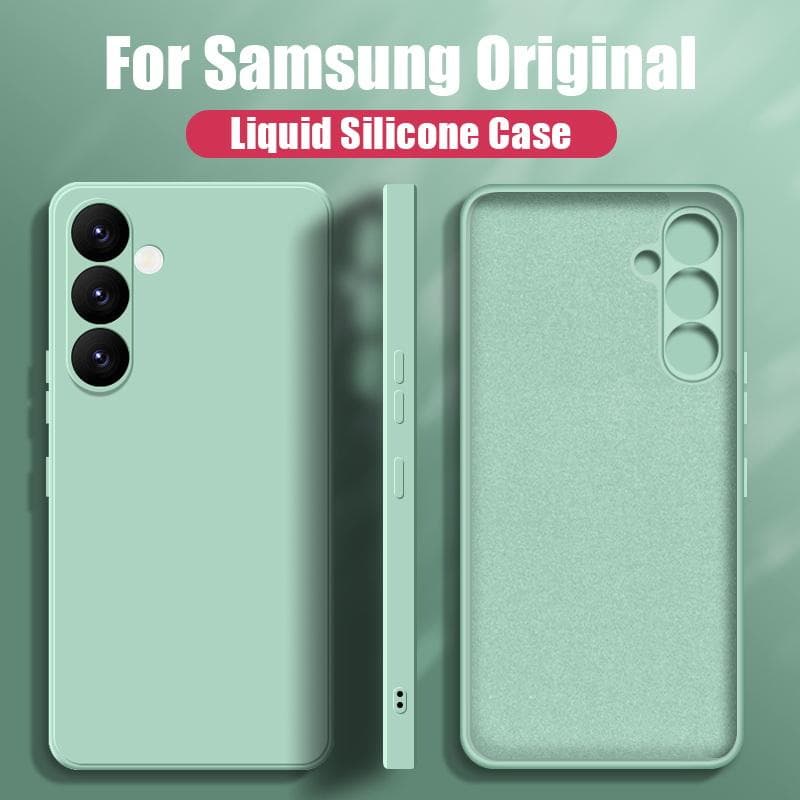 For Samsung A56 A16 A36 A55 A15 A35 A54 5G Case Liquid Silicone Phone Case For Samsung Galaxy S25 Ultra S24 FE S23 S22 S26 S21 A17 A37 A57 Cover Candy Samsung A37 light green