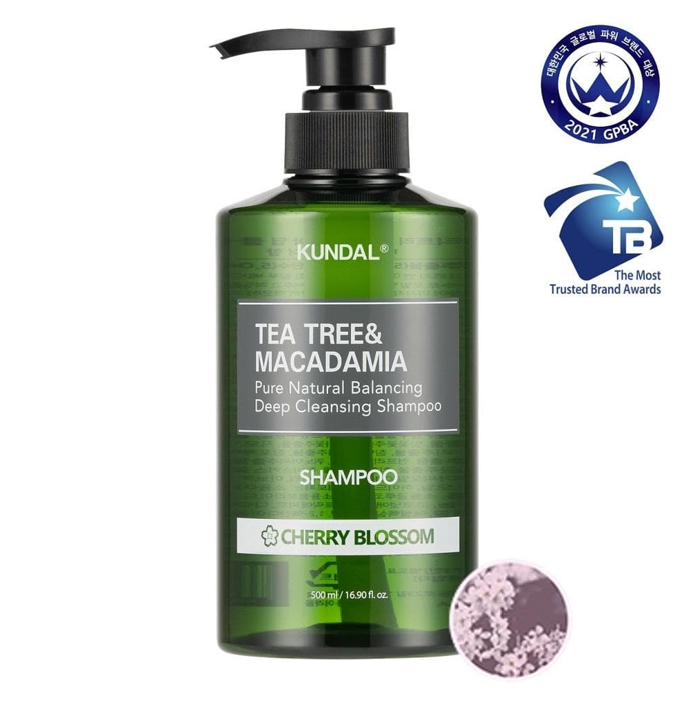 Kundal Tea Tree & Macadamia Deep Cleansing Oily Shampoo 500ml 4 types, choose 1 Cherry Blossom