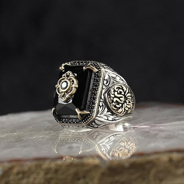 Inlaid Emerald Men's Luxury Ring Personality Retro Domineering Gem Sapphire Ring To Attend The Banquet Party Business Jewelry 9