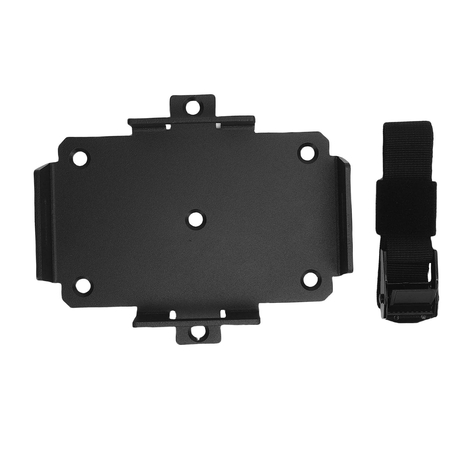 Small Battery Tray Aluminum Boat Mount with Adjustable Hold Down Strap for 12V 6-15AH 6V 7-12AH