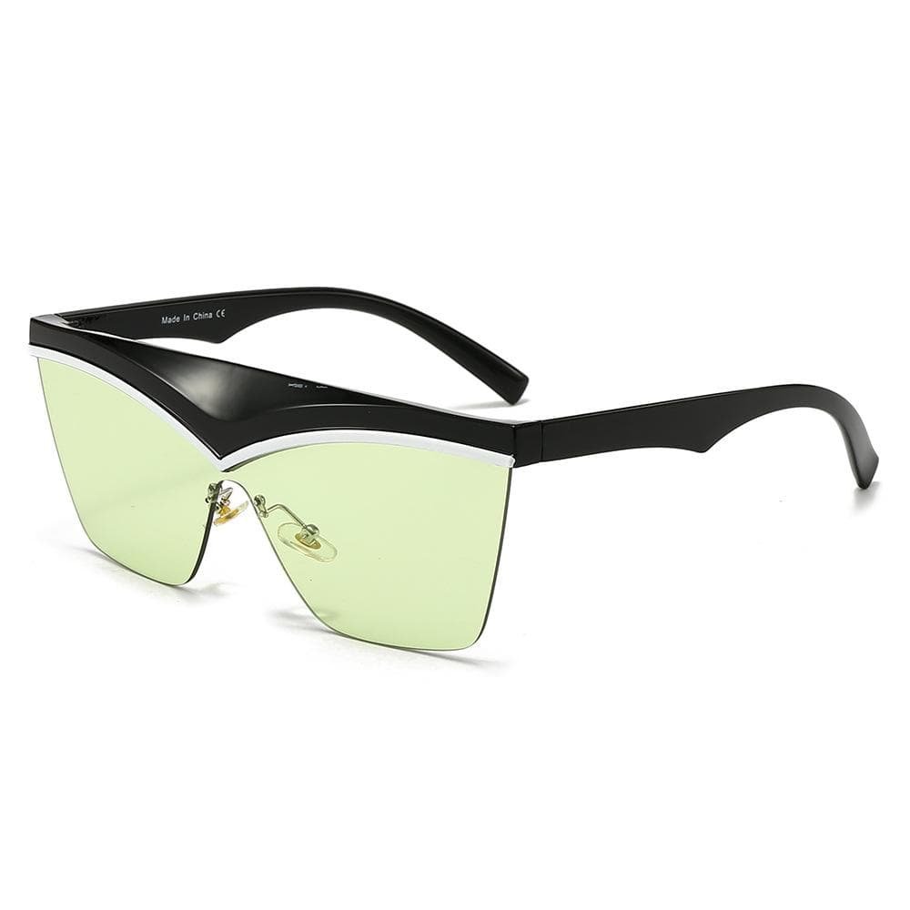 Fashion Cat Eye Sunglasses Women One Piece UV400 Retro Street Style Contrast Color Trendy Ins Sunglasses Other