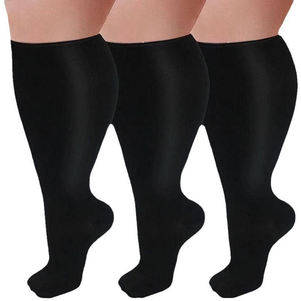 Plus Size 7XL Extra Wide Socks Knee High Walking Boot Cast Sock Lymphedema 3Xl-Black Toe wrap