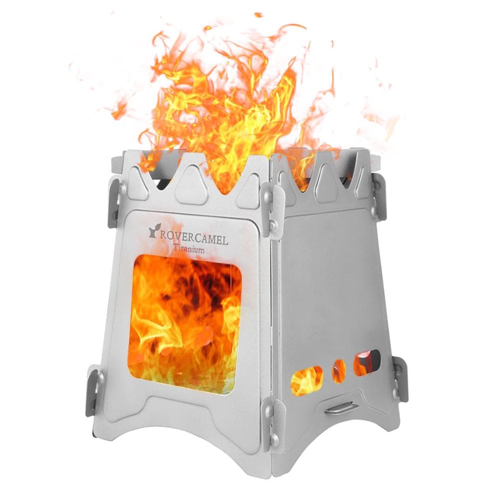 Camping Wood Stove Portable Folding Lightweight Titanium Wood Burning Backpacking Stove for Outdoor