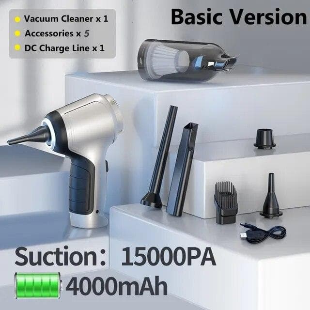 2024 New 95000Pa Wireless Vacuum Cleaner Brushless Strong Suction Handheld Automatic Vacuum Home Car Mini Blowing and Suction All-in-one Basic Version