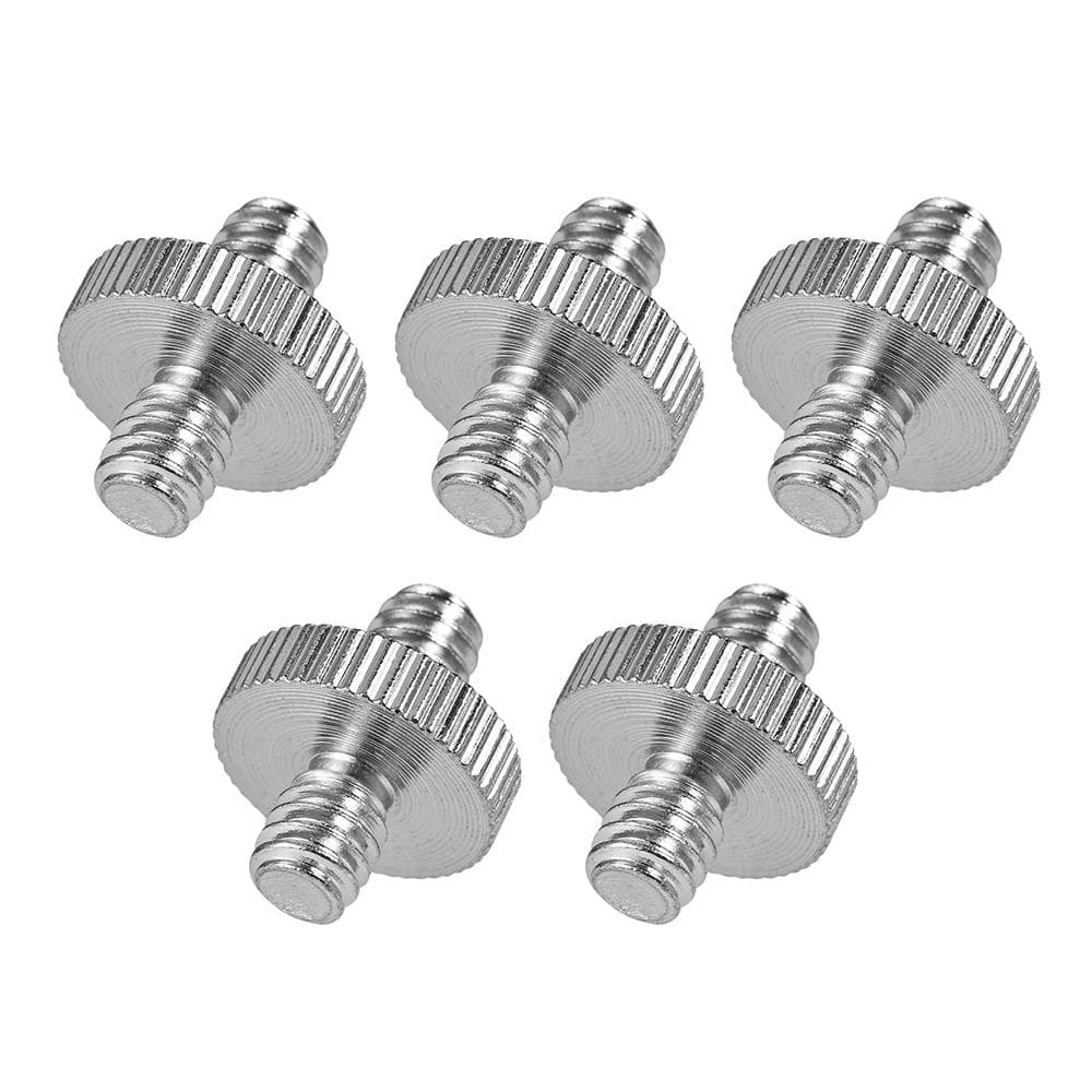 5pcs Standard 1/4 -20 Male to 1/4 -20 Male Threaded Screw Adapter Tripod Mounting Thread Screw Converter for Camera Tripod Monopod Ballhead Light 5 pcs